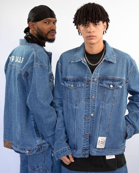 JACKET OVERSIZED WASHED BLUE BOX LOGO
