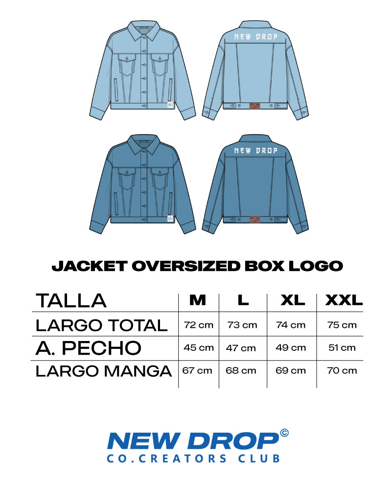 JACKET OVERSIZED WASHED BLUE BOX LOGO