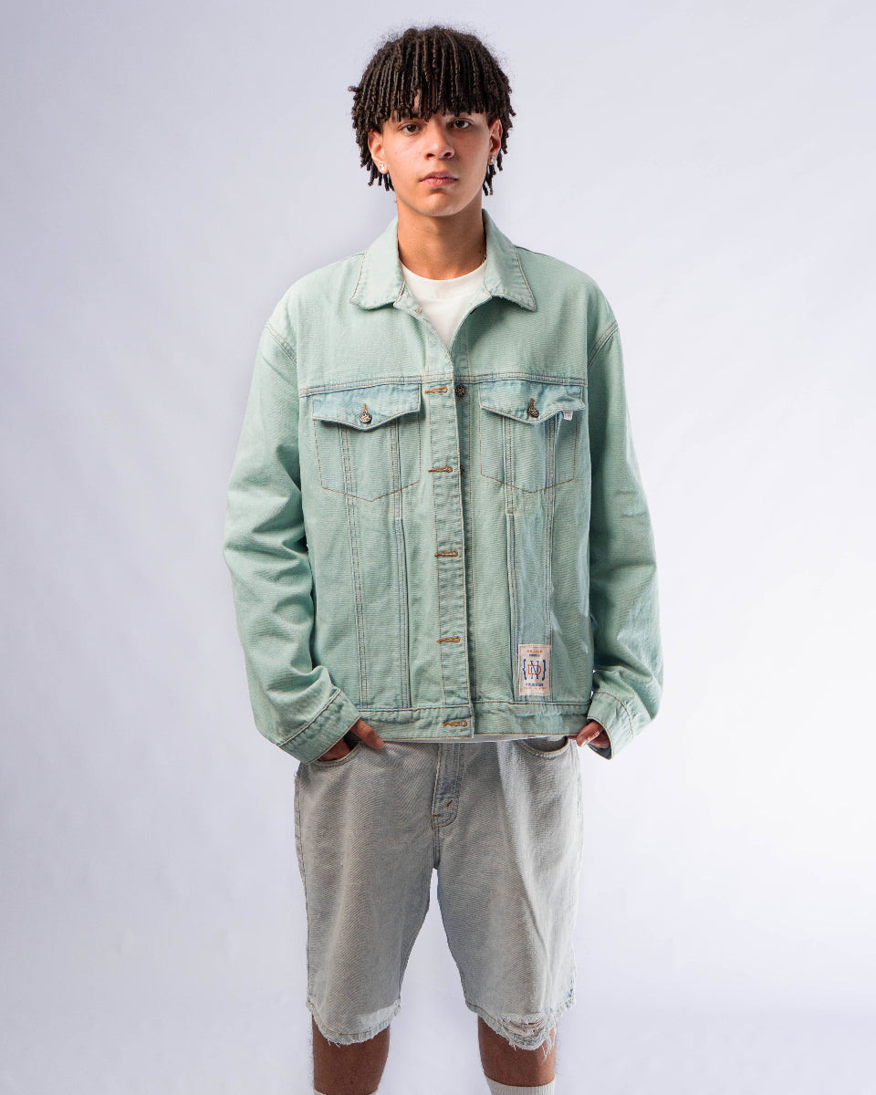 JACKET OVERSIZED WASHED GREEN BOX LOGO