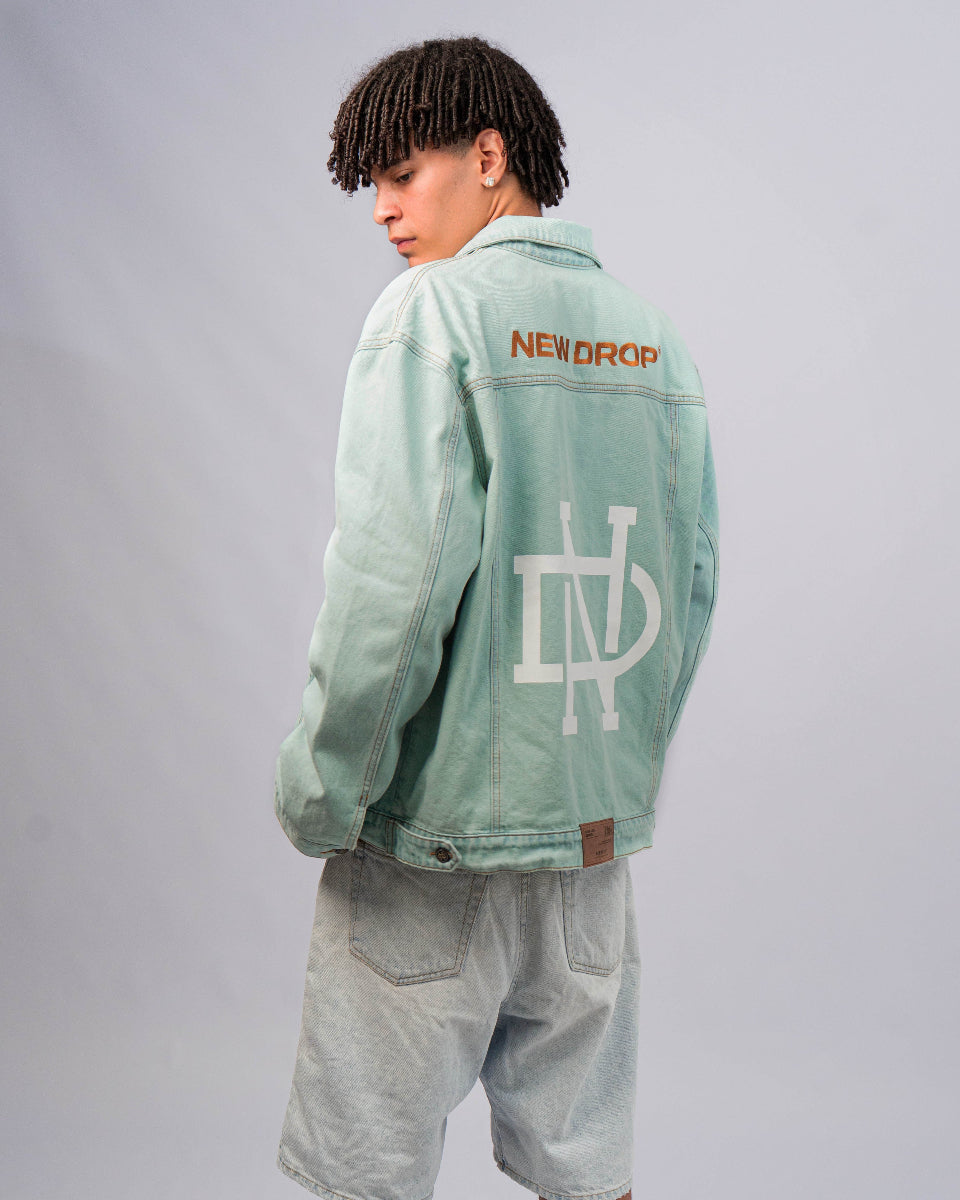 JACKET OVERSIZED WASHED GREEN BOX LOGO