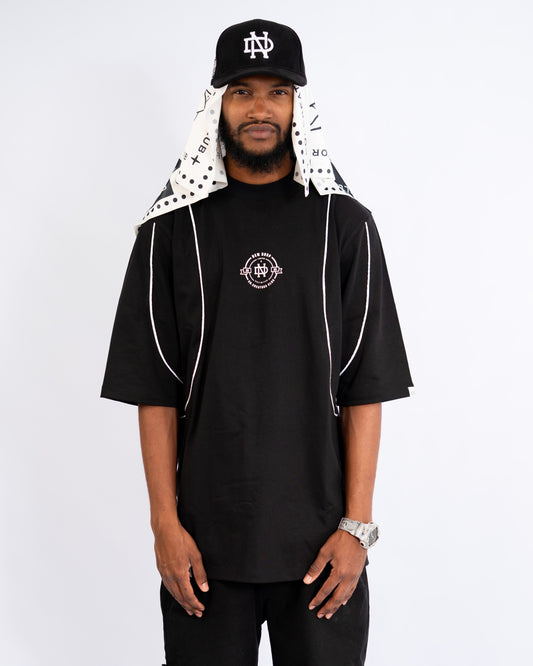 T SHIRT BLACK MULTICUTS