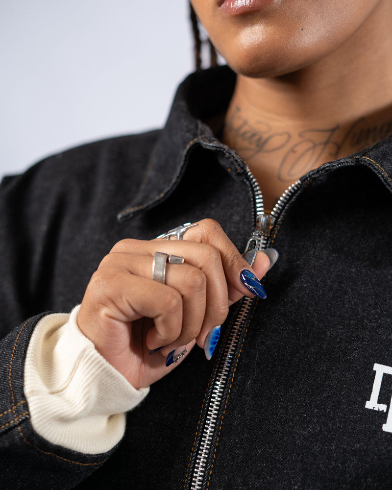 JACKET OVERSIZED WASHED BLACK BOX LOGO