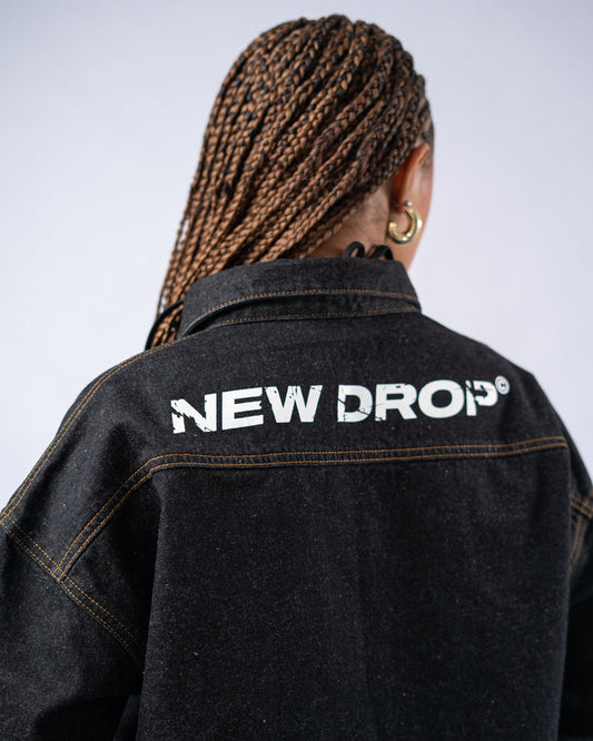 JACKET OVERSIZED WASHED BLACK BOX LOGO