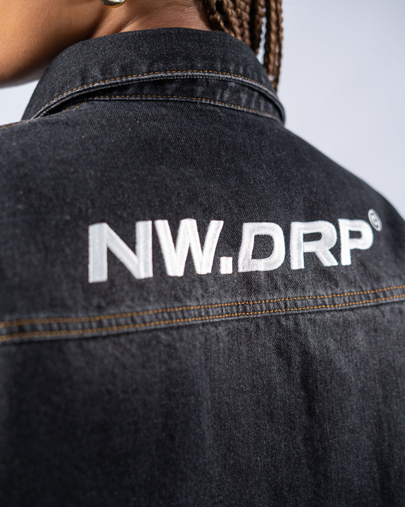 JACKET OVERSIZED WASHED BLACK BOX LOGO