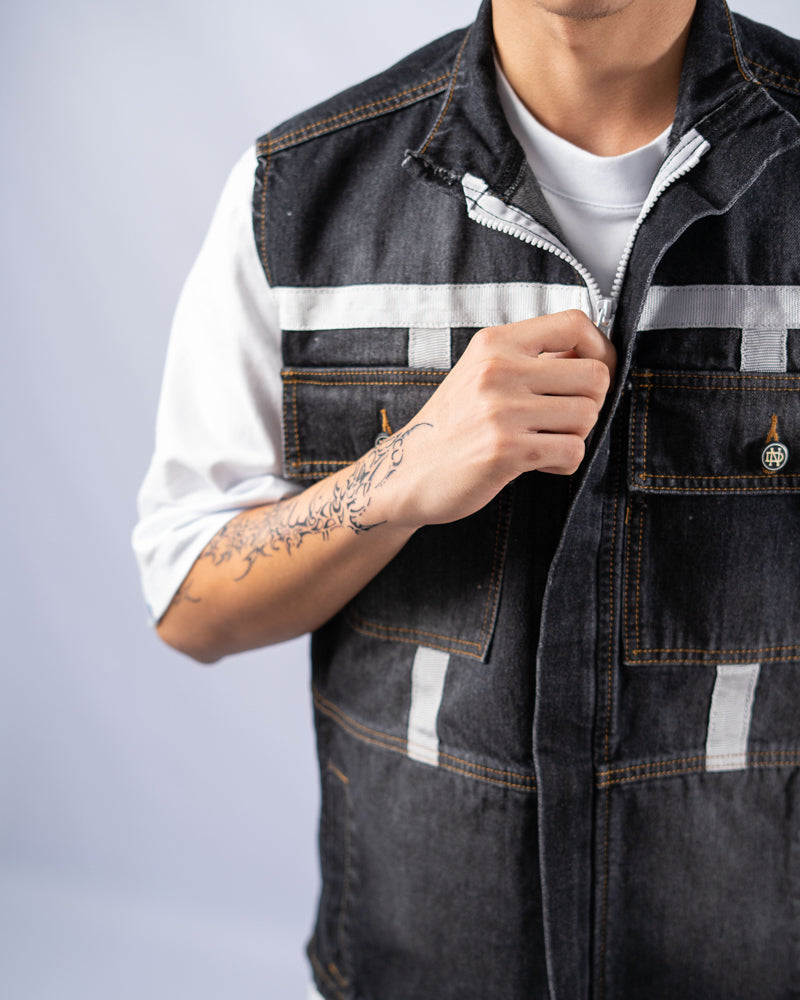 JACKET OVERSIZED WASHED BLUE BOX LOGO