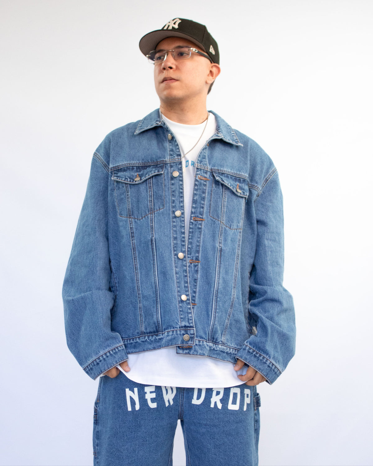 JACKET OVERSIZED WASHED BLUE BOX LOGO