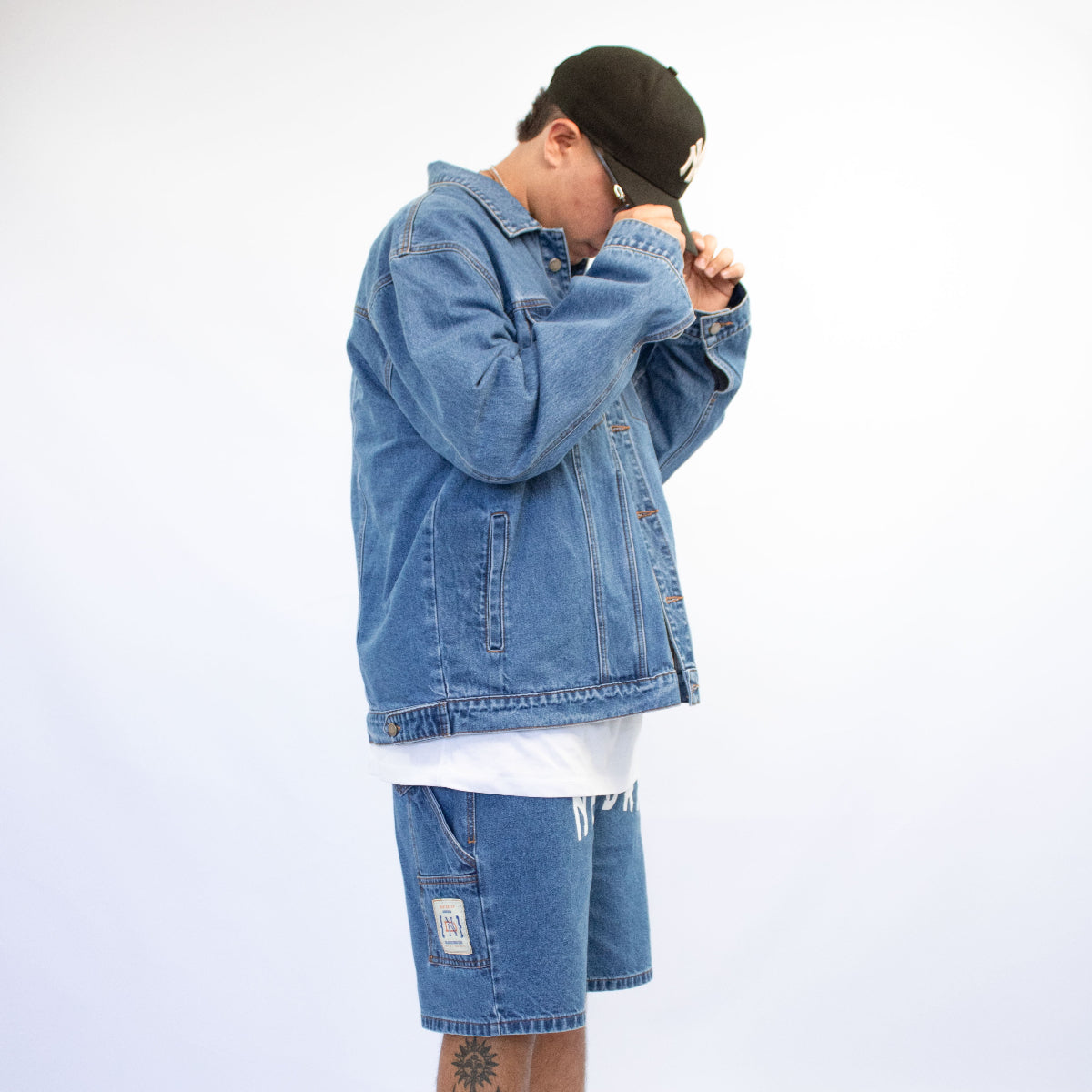JACKET OVERSIZED WASHED BLUE BOX LOGO