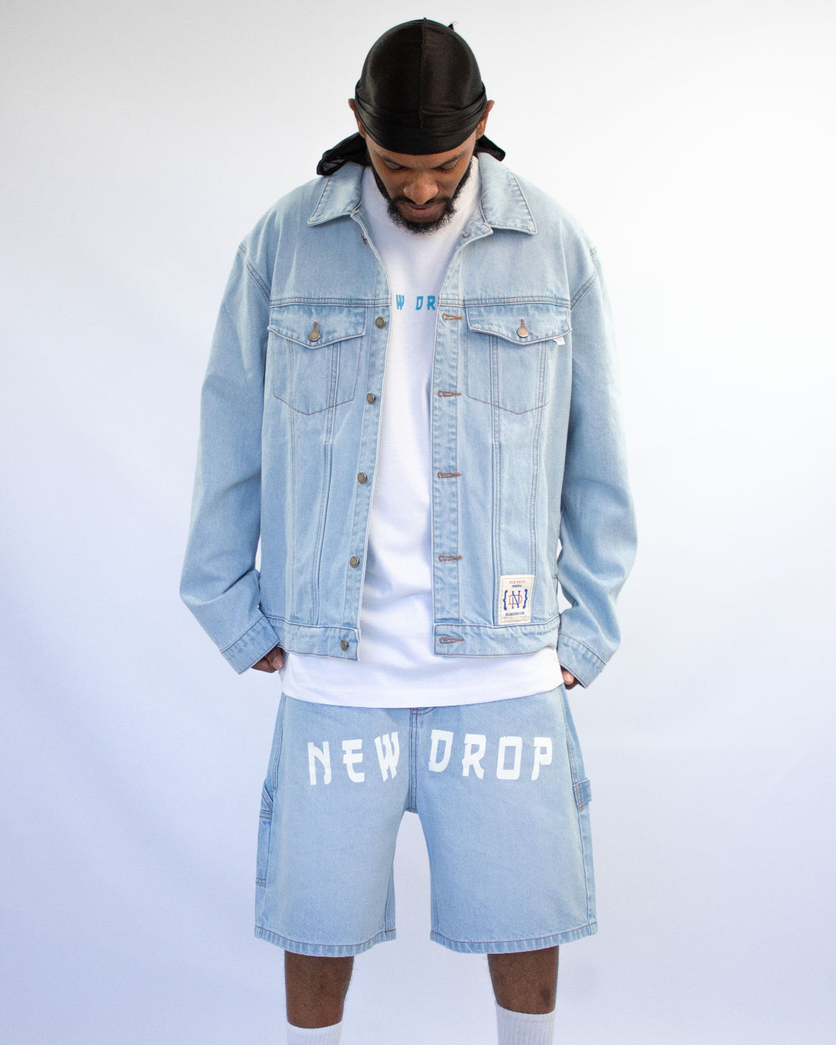JACKET OVERSIZED WASHED BLUE BOX LOGO