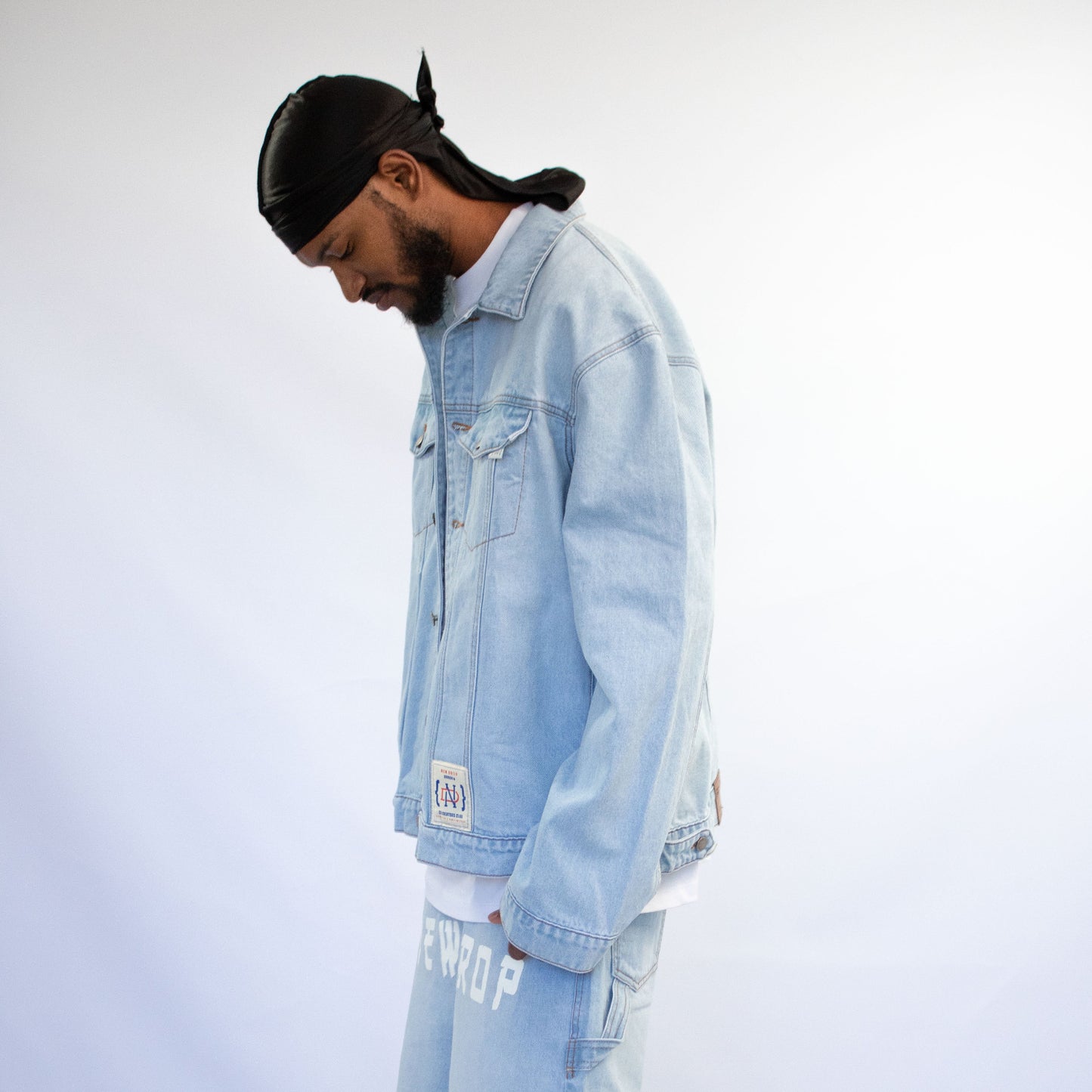 JACKET OVERSIZED WASHED BLUE BOX LOGO